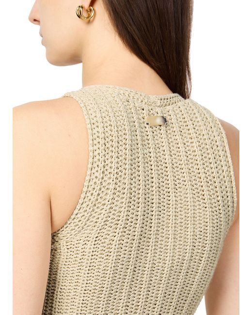 Robe Longue En Maille De Coton Et En Lin Uccio Max Mara en coloris Natural