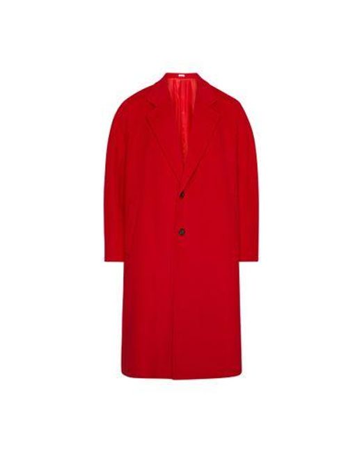 Alexander McQueen Red Wool-cashmere Oversized Coat for men