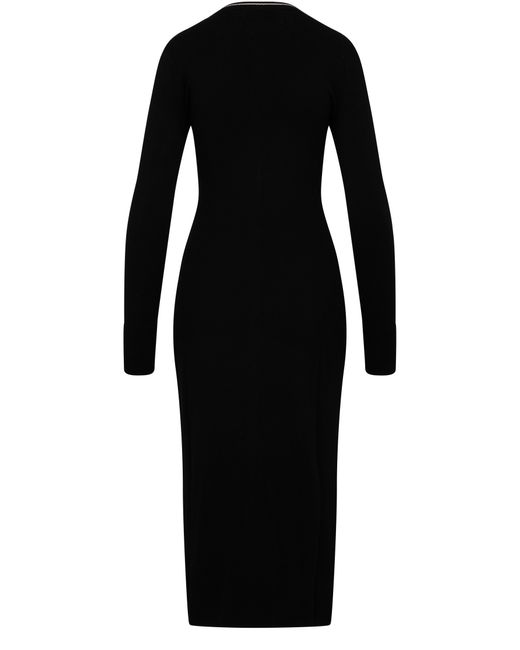 MARINE SERRE Black Knit Long Dress
