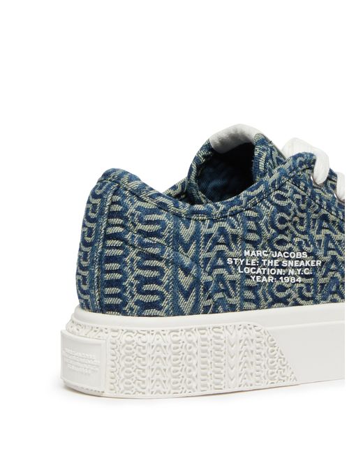 Marc Jacobs Blue The Denim Monogram Sneakers