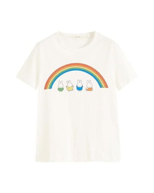 Chinti & Parker White T-Shirt Rainbow Miffy aus Baumwolle