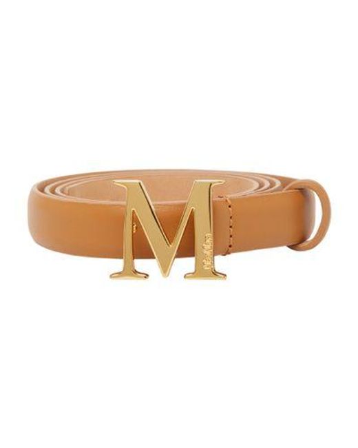 Max Mara Brown Mclassic 20 Logo Belt