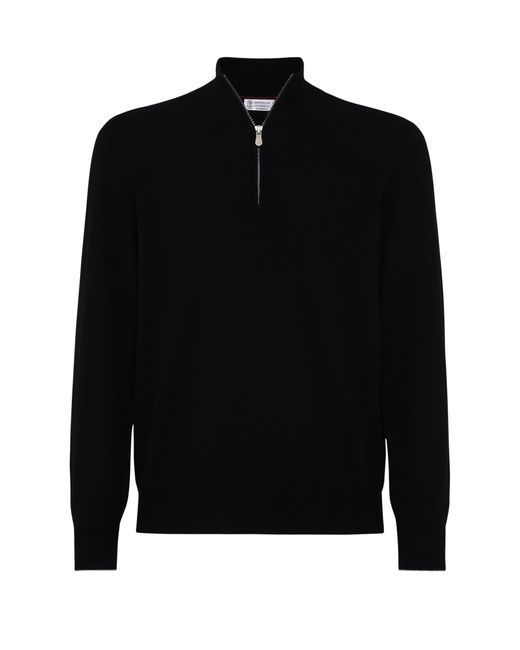Brunello Cucinelli Black Cashmere Sweater for men