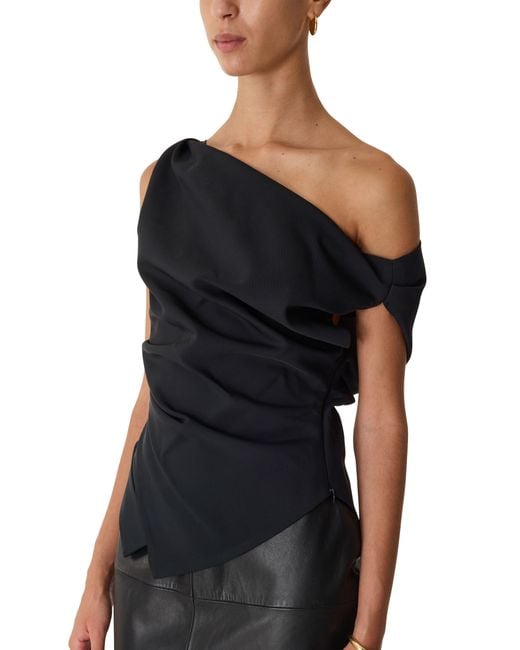 Rohe Blue Cold Shoulder Top
