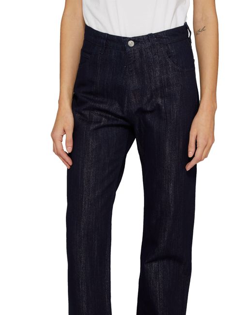 Victoria Beckham Blue Cropped High-waist Tapered Jeans