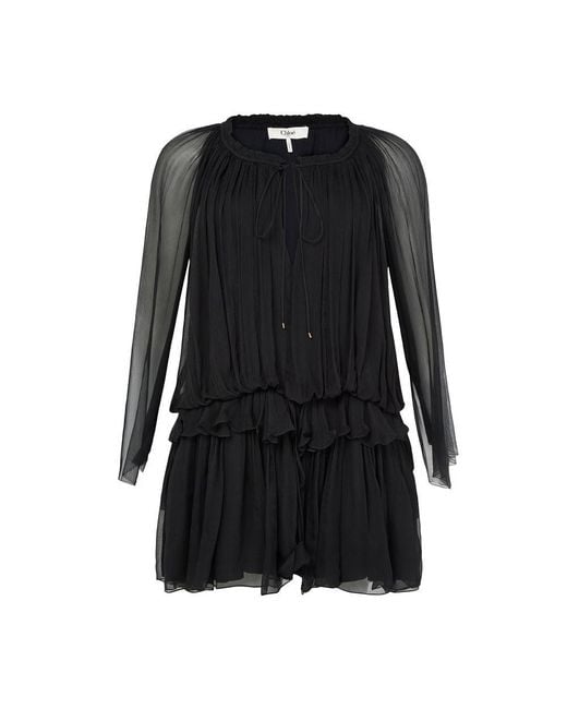 Chloé Black Mini Cape Dress