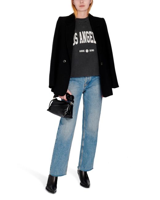 Anine Bing Ramona Angeles Sweatshirt in Washed_black (Black) -
