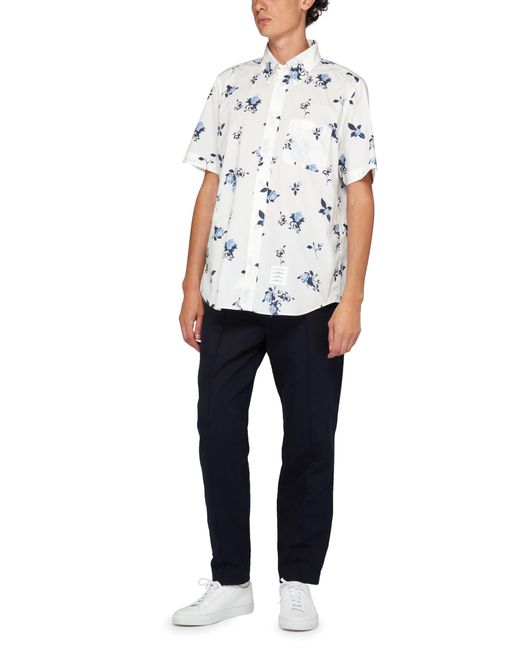 Thom Browne White Floral Cotton Shirt for men
