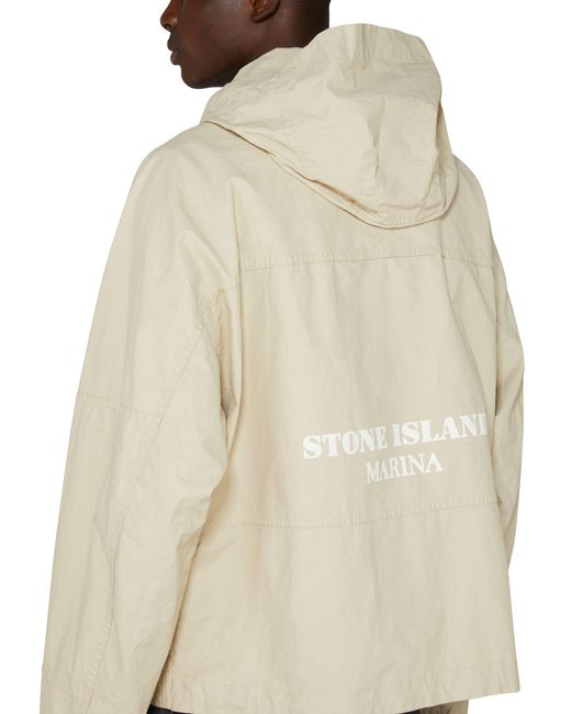 Stone Island White Hooded Jacket for men