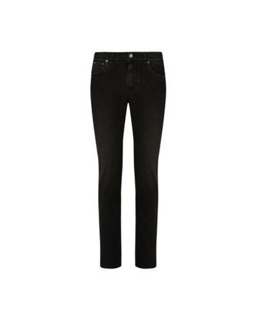 Dolce & Gabbana Black Gray Wash Slim-fit Stretch Jeans for men