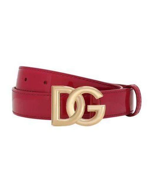 Dolce & Gabbana Red Dg Logo Belt