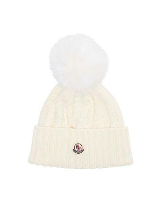 Moncler White Mütze Mit Logo