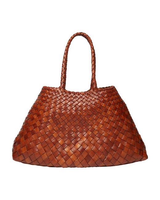 Dragon Diffusion Brown Santa Croce Large Shoulder Bag