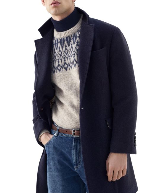 Manteau en cachemire Brunello Cucinelli pour homme en coloris Bleu | Lyst