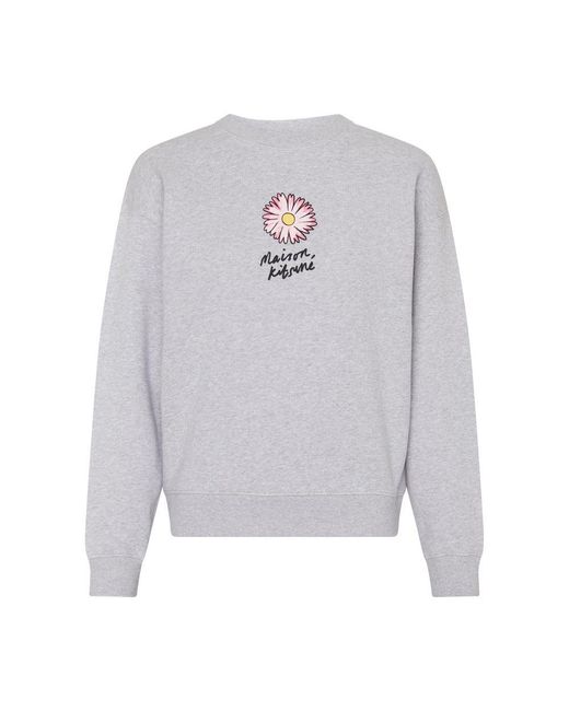 Maison Kitsuné Gray Floating Flower Sweatshirt