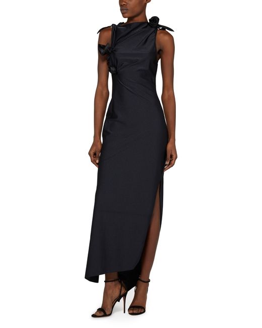 Coperni Black Asymmetrical Maxi Dress