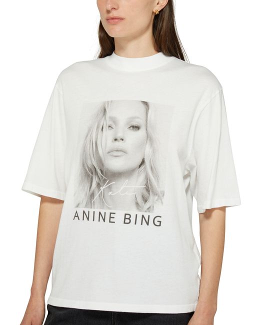Anine Bing White T-Shirt Avi Tee Kate Moss