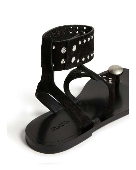 サンダル・ミュール ISABEL MARANT 'Edil' sandals Black Edil studded leather sandals in black - Isabel Marant