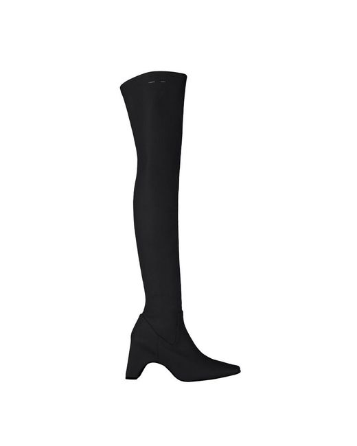 Coperni Black Stretch Thigh High Boots