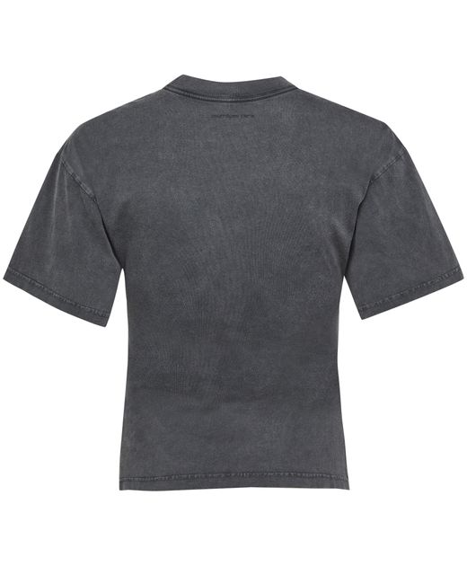 Courreges Gray Stonewashed T-Shirt Mit Gürtel