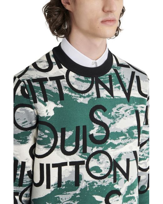 Louis Vuitton Full Monogram Jacquard Crew Neck, Men's Fashion