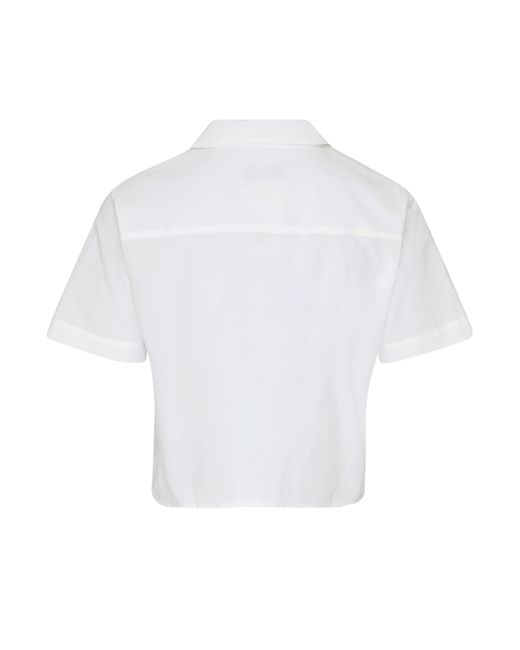 MARINE SERRE White Regenerated Household Cropped Shirt