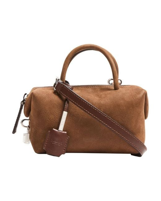 Max Mara Brown Holdall Suede Handbag