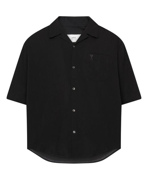 AMI Black Camp Collar Shirt for men