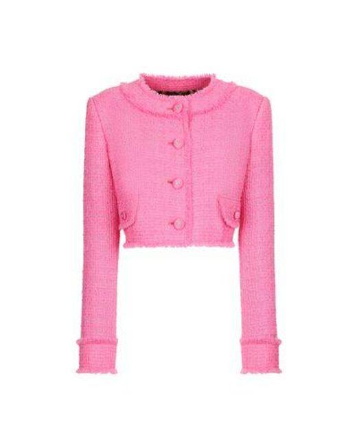 Dolce & Gabbana Pink Tweed Jackets
