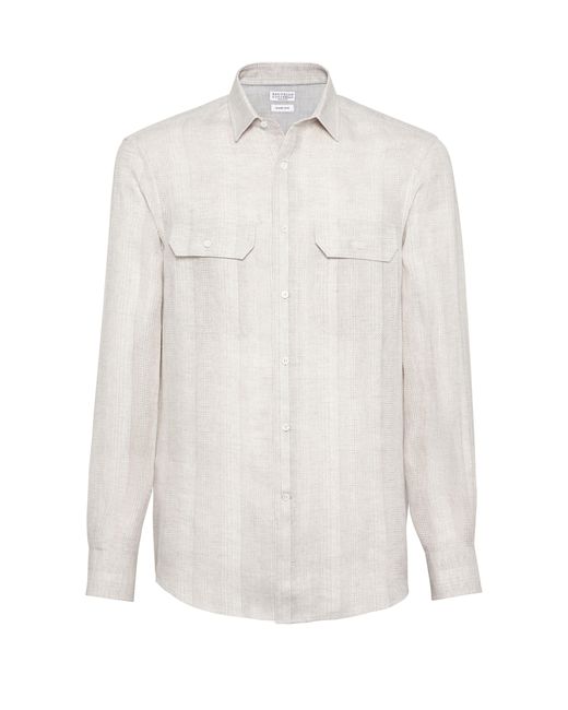 Brunello Cucinelli Hemd mit Brusttaschen in White für Herren
