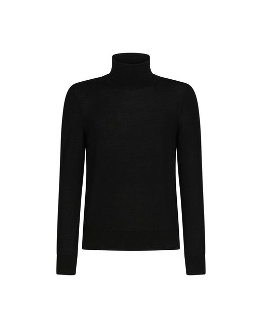 Dolce & Gabbana Black Turtle-Neck Sweater for men