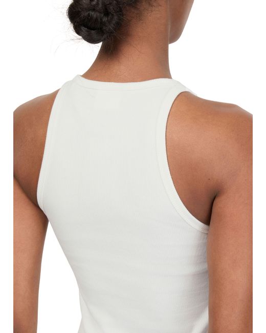 Courreges White Buckle 90's Rib Tank Top