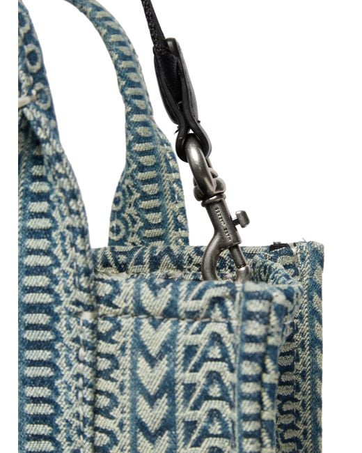 Marc Jacobs Blue The Monogram Washed Denim Small Tote Bag