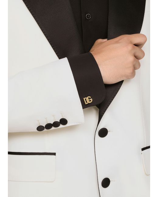 Dolce & Gabbana Metallic Cufflinks With Dg Logo for men