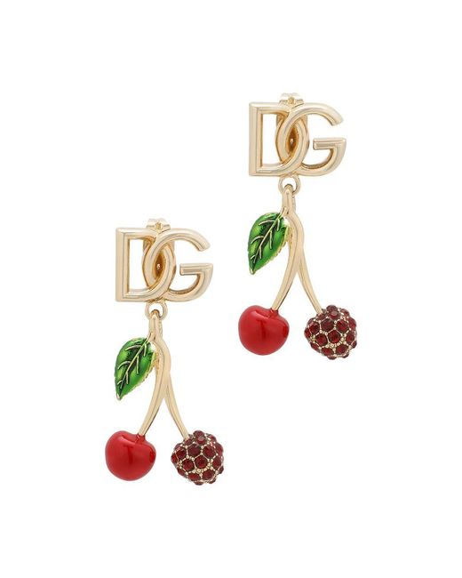 Dolce & Gabbana White Logo-lettering Drop Earrings