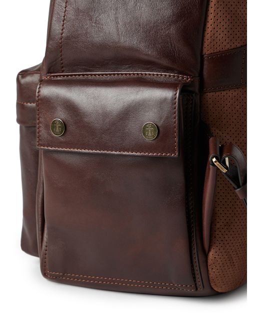 Brunello Cucinelli Brown Calfskin Backpack for men
