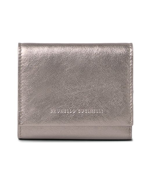 Brunello Cucinelli Gray Wallet With Monile
