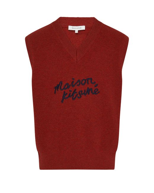 Maison Kitsuné Oversize-Weste mit Logo in Red für Herren