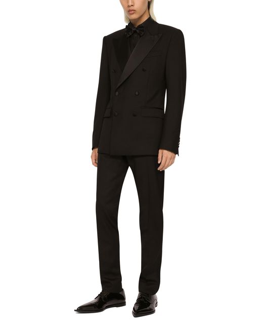 Dolce & Gabbana Black Three-piece Sicilia-fit Suit In Stretch Wool for men