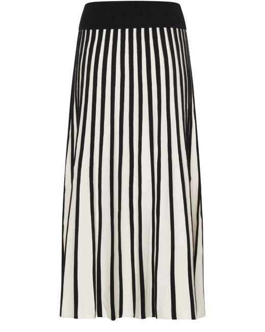 Joseph Black Striped Midi Skirt