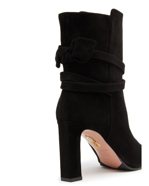 Aquazzura Very Bow Tie Booties 85 in Black Lyst