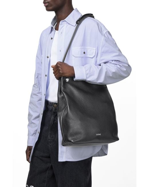 Loewe Pebble Hobo Bag in Black for Men | Lyst