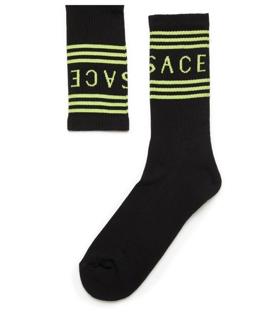 Versace Black 90s Vintage Logo Socks for men