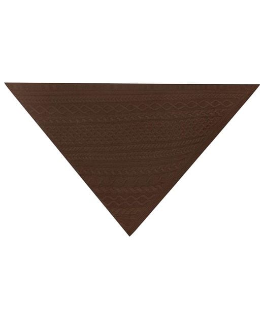 Bompard Brown Printed Cashmere Triangle Scarf
