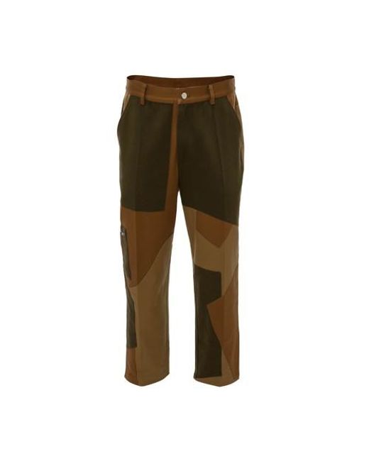 J.W. Anderson Green Patchwork Fatigue Trousers for men
