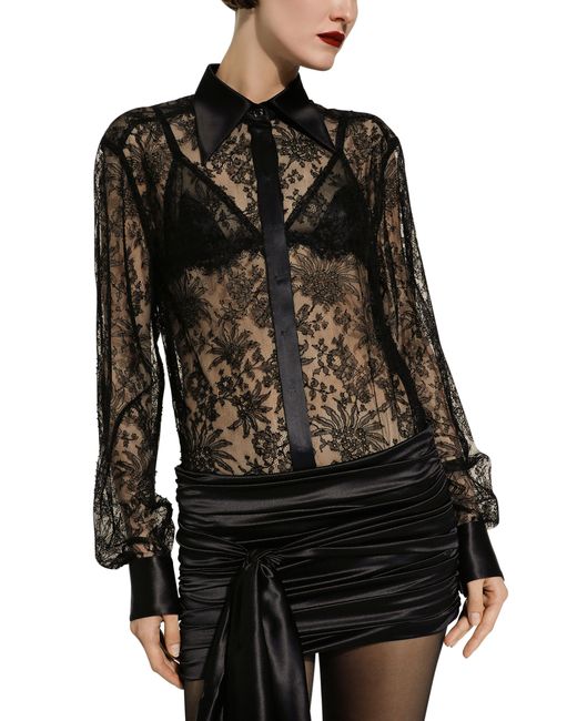 Dolce & Gabbana Black Short Draped Satin Skirt With Side Bow
