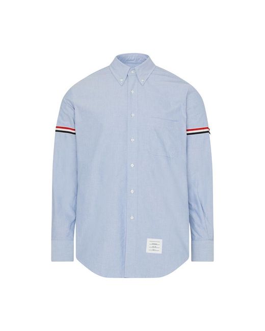 Thom Browne Blue Classic Long Sleeve Shirt In Cotton for men