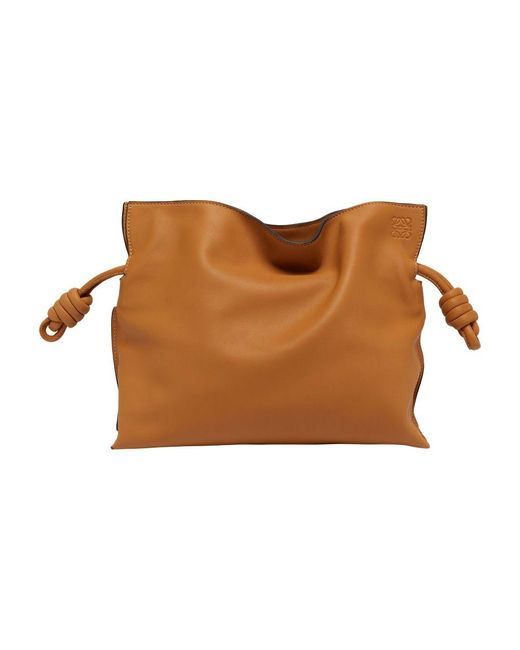 Loewe Brown Flamenco Medium Clutch Bag