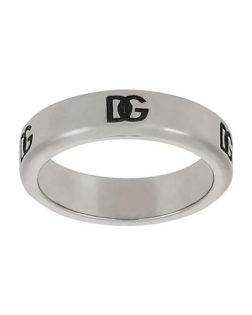 Dolce & Gabbana Metallic Wedding Ring With Dg Logos for men
