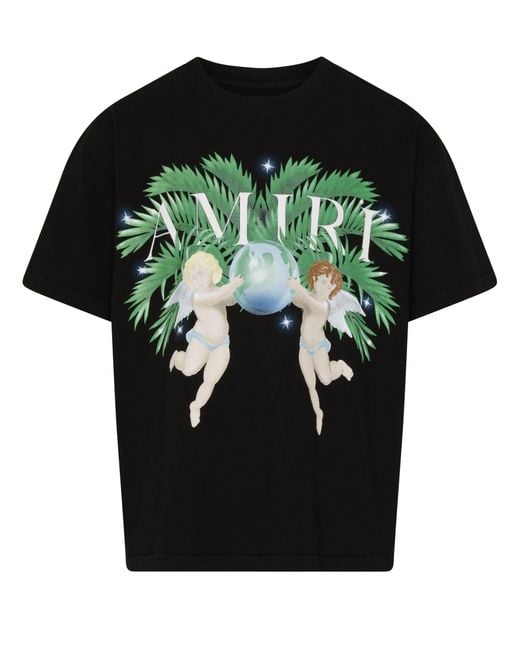 Amiri Black Airbrush Cherub T-shirt for men